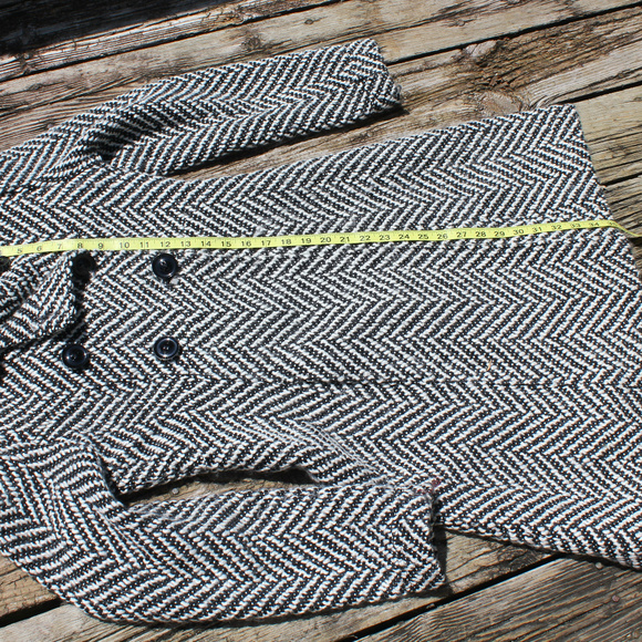 Arden B. Zebra Chevron Puff Sleeve 6x2 Button Coat - Picture 5 of 8